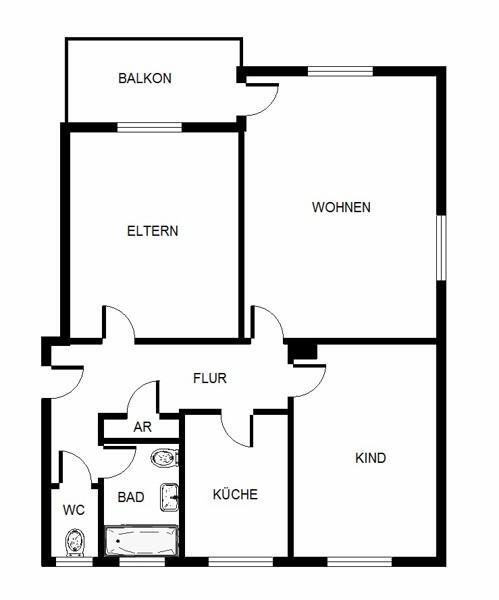 Renovierte 3 - Zimmer Wohnung mit Balkon in Stadtlage!