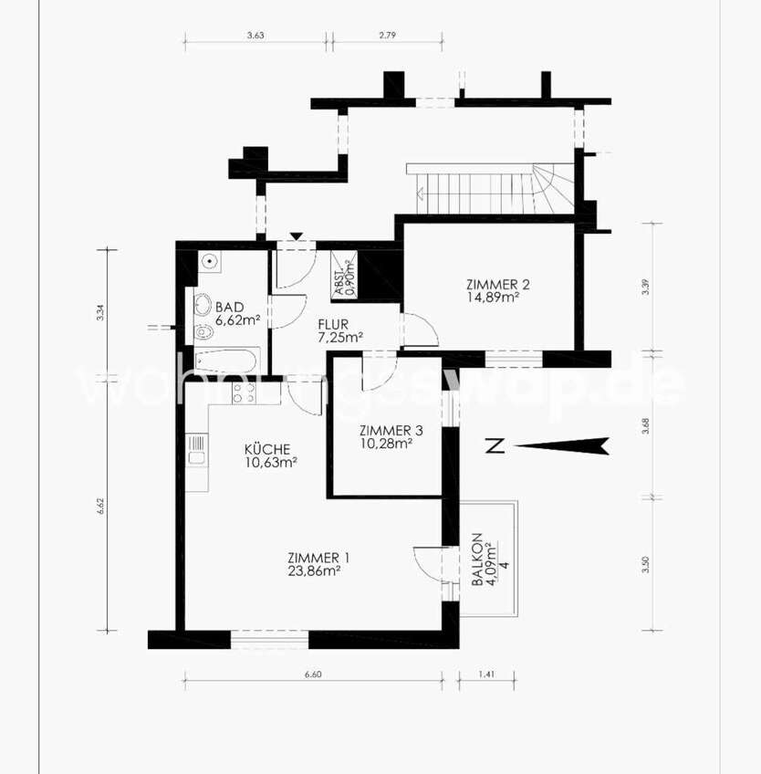 Wohnung zum Mieten in Hamburg-Nord, Hamburg 800 € 76 m² 3 zimmer