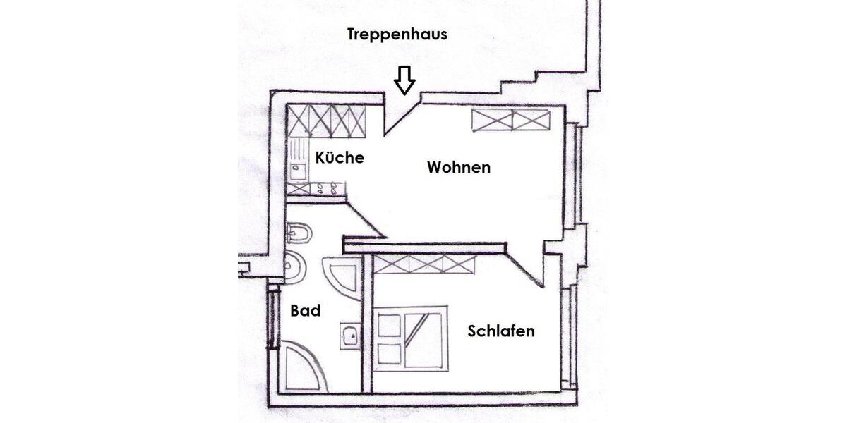 Etagenwohnung Bennewitz - 2 Zimmer, 38 m&sup2;, 430&euro; | Angebot:25769084