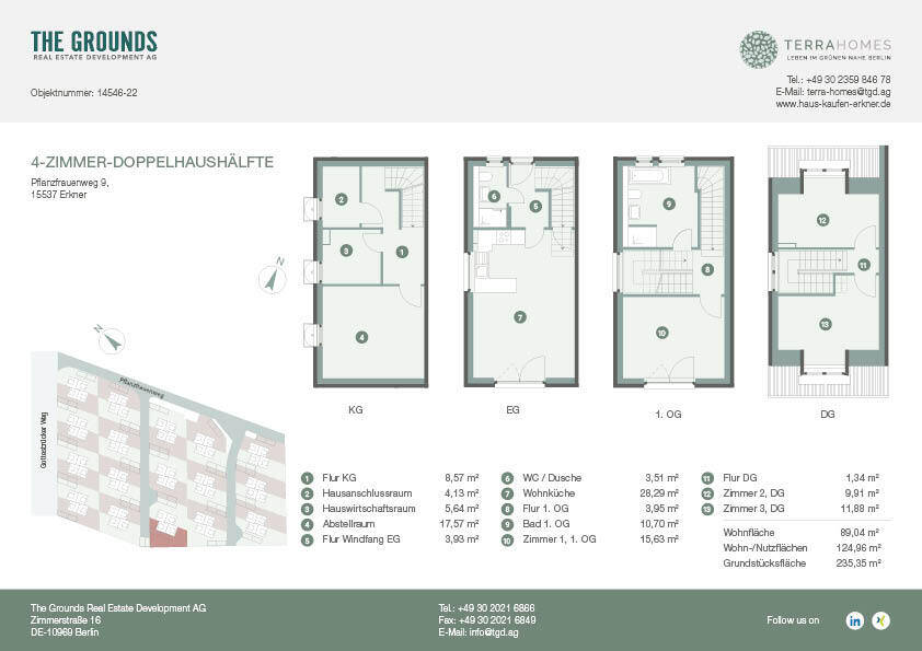 Doppelhaushälfte Erkner Hohenbinde - 4 Zimmer, 125 m&sup2;, 1.750&euro; | Angebot:26189528