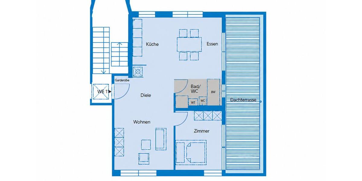 Dachgeschoßwohnung Bietigheim-Bissingen Bissingen - 2.5 Zimmer, 74 m&sup2;, 1.230&euro; | Angebot:26300226