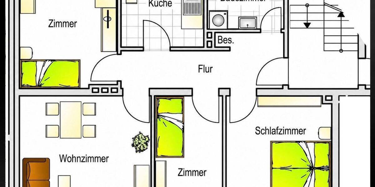 Etagenwohnung Nienburg Langendamm - 4 Zimmer, 80 m&sup2;, 680&euro; | Angebot:26926612