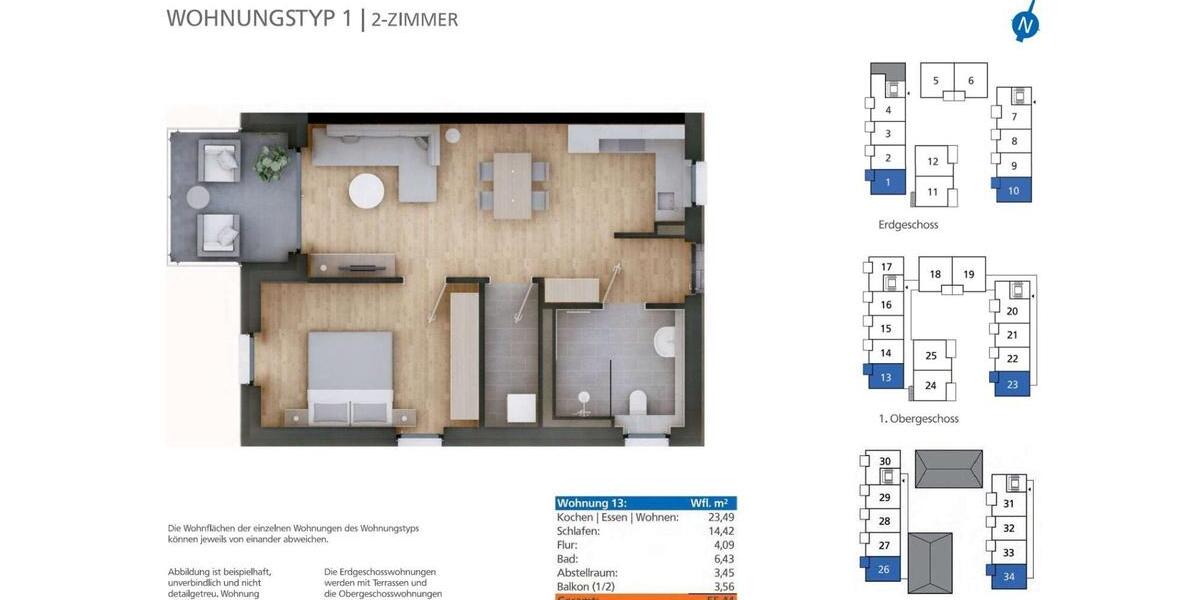 Dachgeschoßwohnung Landau an der Isar - 1.5 Zimmer, 55 m&sup2;, 715&euro; | Angebot:26067004