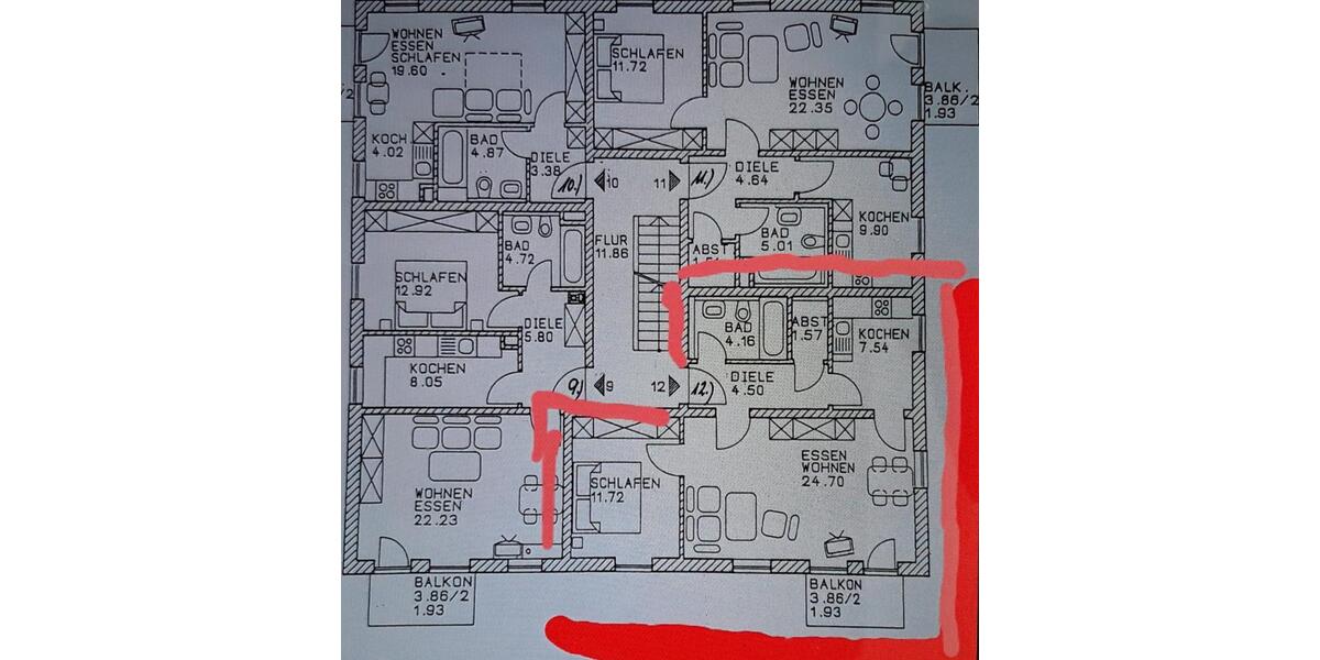 Etagenwohnung Neusäß - 2 Zimmer, 55 m&sup2;, 700&euro; | Angebot:25254896