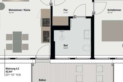 Wohnung zum Mieten in Aachen 637,50 € 42.5 m² 2 zimmer