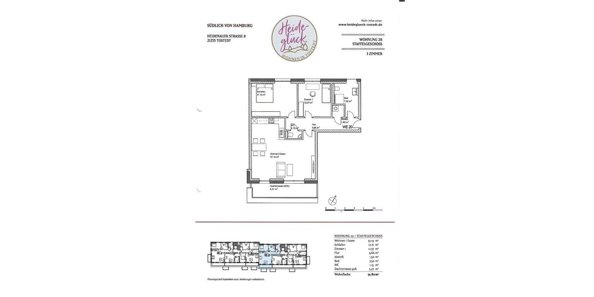 Dachgeschoßwohnung Tostedt - 3 Zimmer, 92 m&sup2;, 1.225&euro; | Angebot:26438172