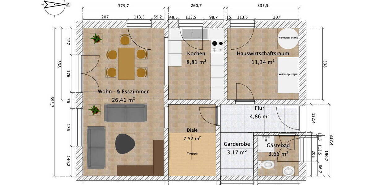Doppelhaushälfte Ellingen - 4 Zimmer, 127 m&sup2;, 1.580&euro; | Angebot:25820767
