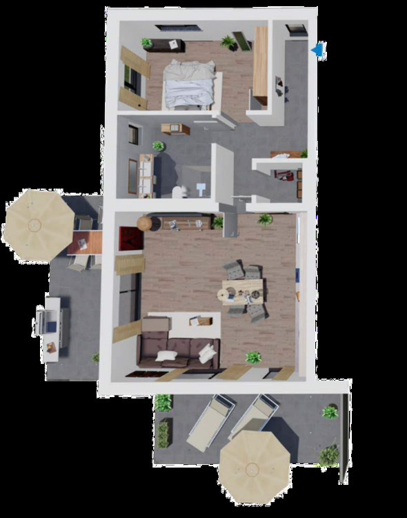 2 Zimmer Wohnung mit Südausrichtung und Doppelbalkon für Sonnenliebhaber