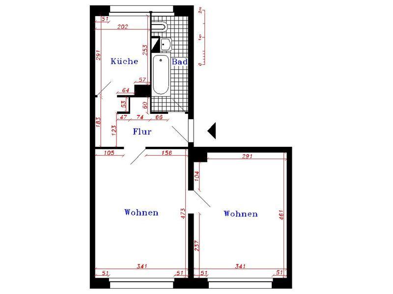 Etagenwohnung Thale - 2 Zimmer, 47 m&sup2;, 310&euro; | Angebot:24779059