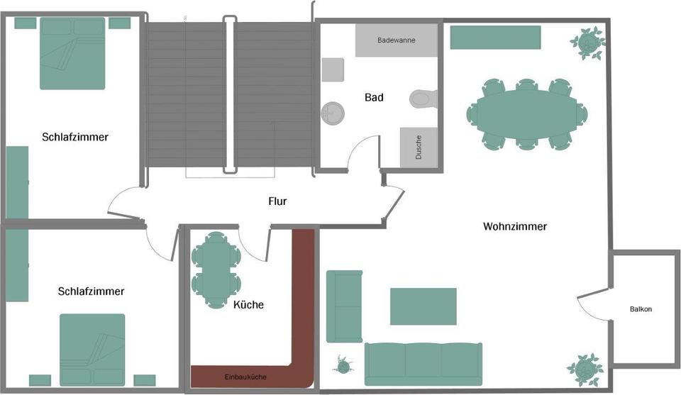 Exklusive 3-Raum-Wohnung gehobene Ausstattung Kaminofen Balkon 3 zimmer