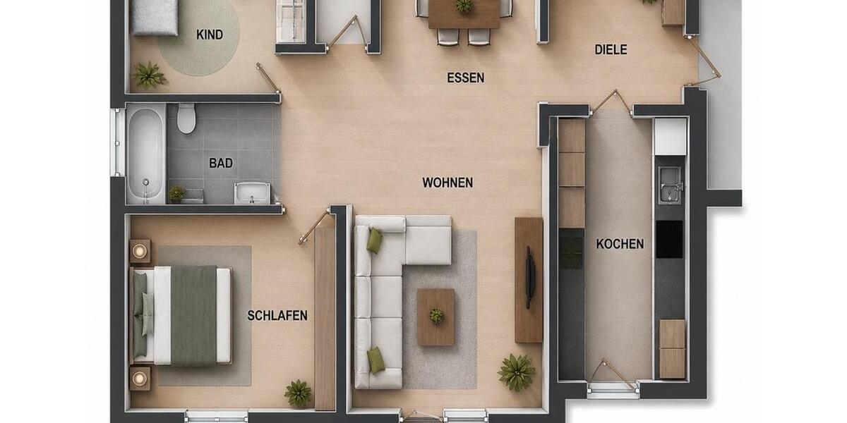 Erdgeschoßwohnung Partenstein - 4 Zimmer, 102 m&sup2;, 750&euro; | Angebot:26439380