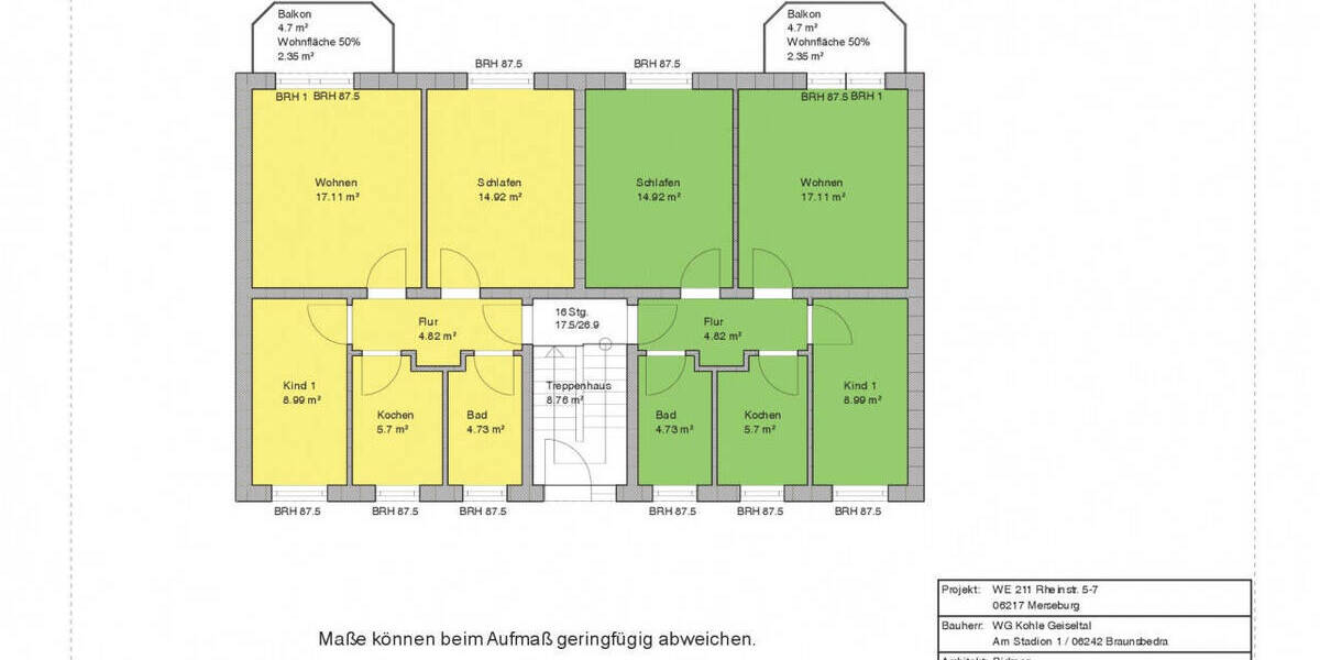 Etagenwohnung Merseburg - 3 Zimmer, 60 m&sup2;, 390&euro; | Angebot:26177022
