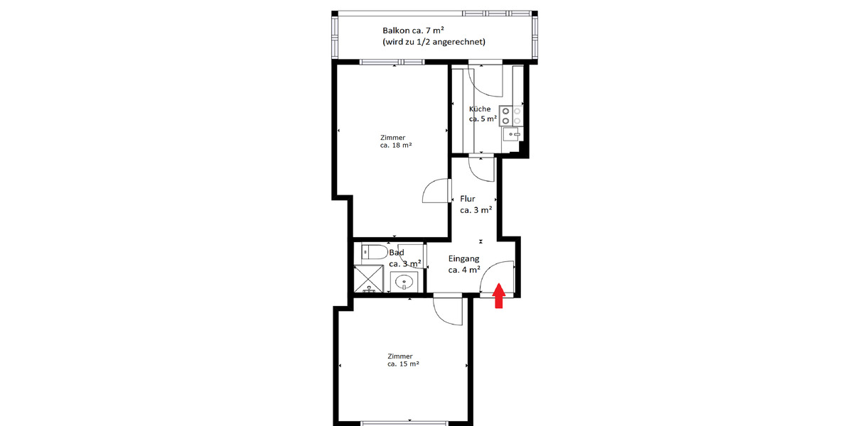 Etagenwohnung Bremen Neustadt - 2 Zimmer, 52 m&sup2;, 735&euro; | Angebot:25670251