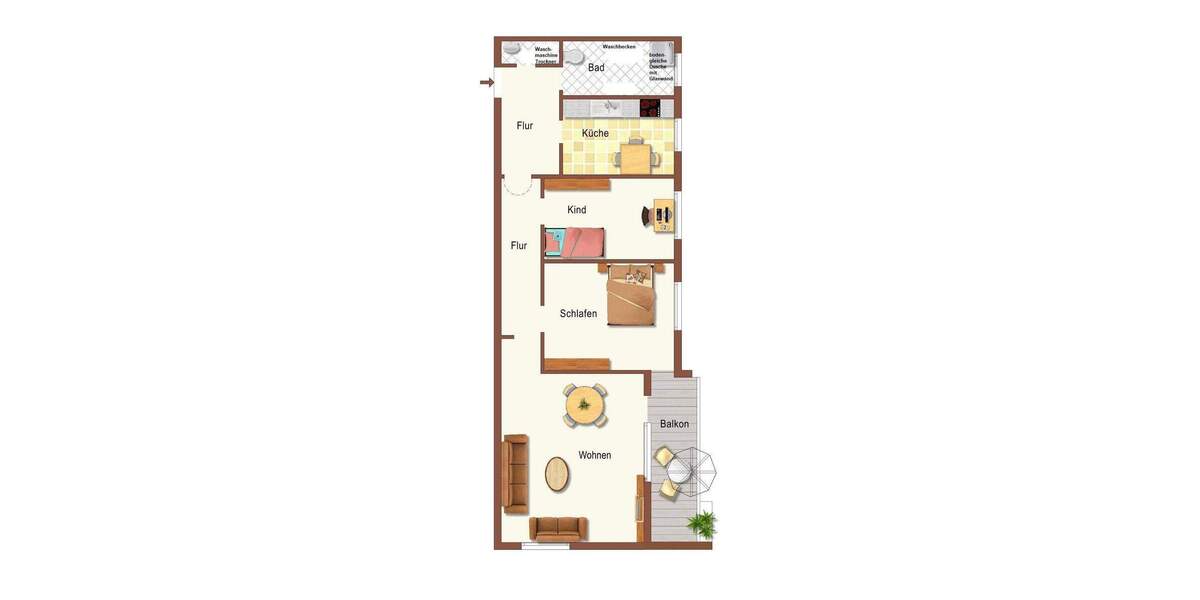 Etagenwohnung Bad Säckingen - 3 Zimmer, 92 m&sup2;, 1.140&euro; | Angebot:25802619