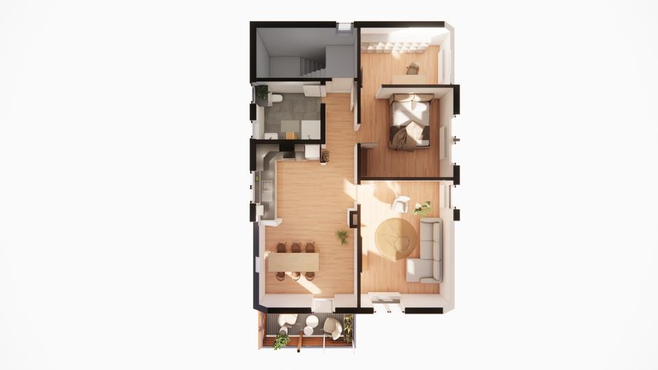 Dachgeschoßwohnung Aulendorf - 3.5 Zimmer, 91 m&sup2;, 1.100&euro; | Angebot:26033031