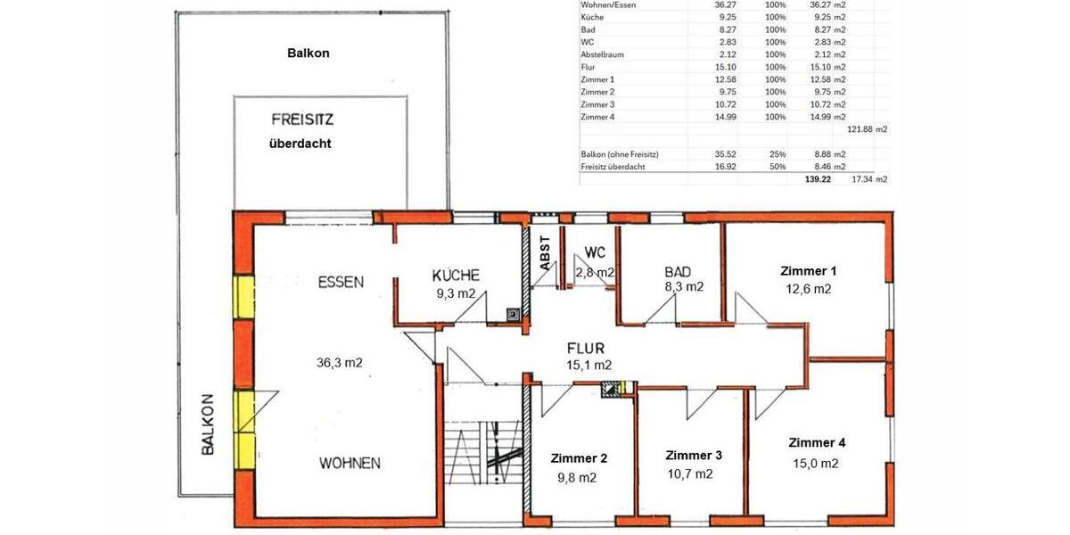 Terrassenwohnung Zell im Wiesental - 5 Zimmer, 140 m&sup2;, 1.330&euro; | Angebot:24753283