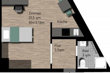 Wohnung Ilmenau - 1 Zimmer, 26 m&sup2;, 225&euro; | Angebot:26232426