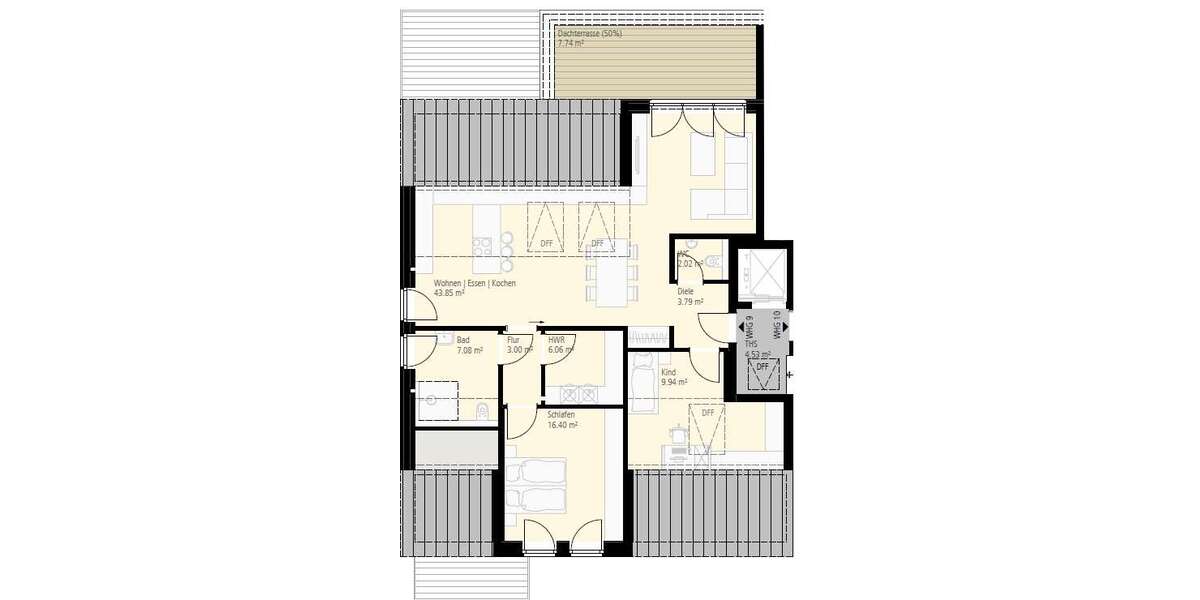 Etagenwohnung Ahaus - 3 Zimmer, 100 m&sup2;, 1.150&euro; | Angebot:27244899