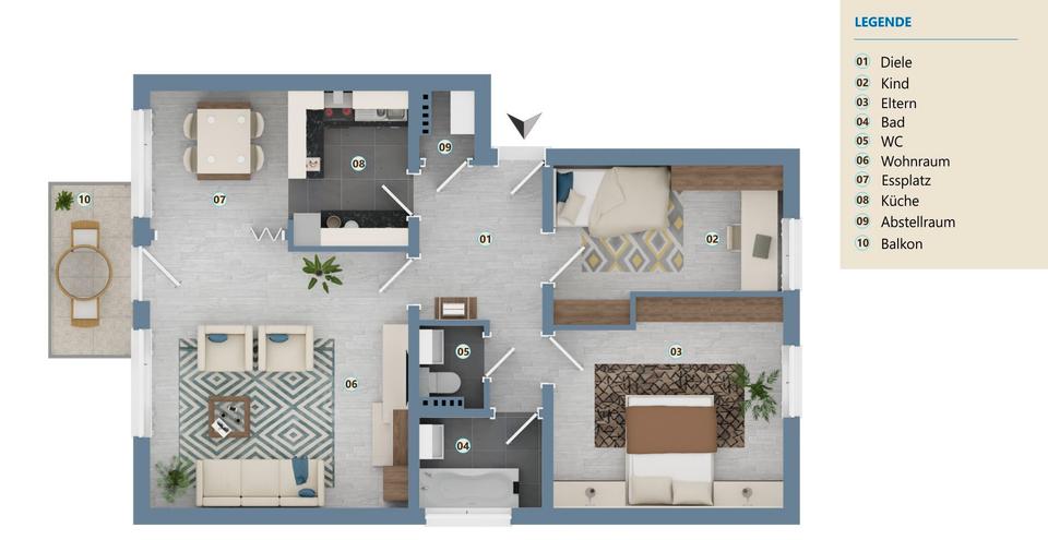 Etagenwohnung Oerlinghausen - 3 Zimmer, 74 m&sup2;, 550&euro; | Angebot:25795075