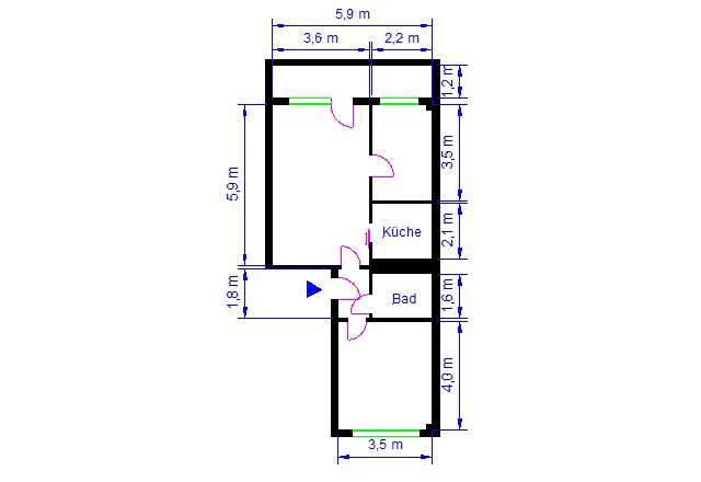 Wohnung zum Mieten in Magdeburg 329,99 € 55.93 m² 3 zimmer