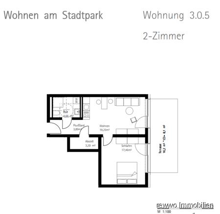 Etagenwohnung Burghausen - 2 Zimmer, 57 m&sup2;, 750&euro; | Angebot:23846211