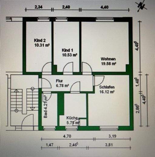 Etagenwohnung Zeitz - 4 Zimmer, 73 m&sup2;, 450&euro; | Angebot:25728357