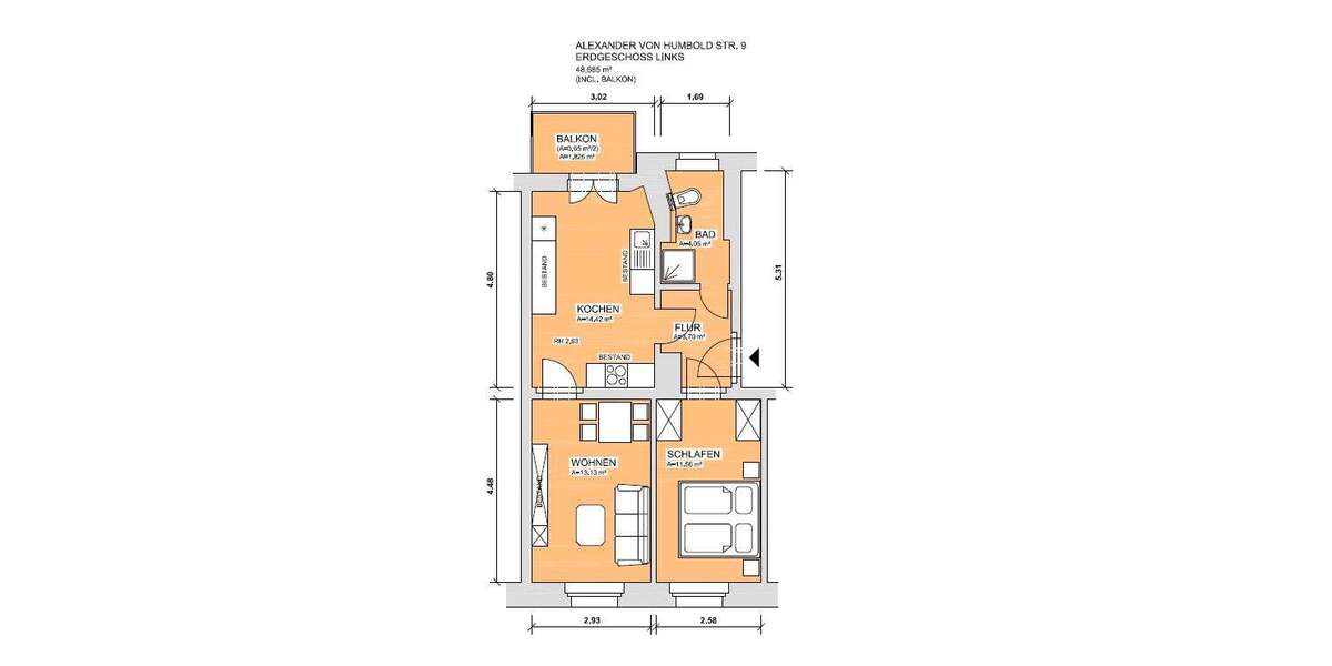Etagenwohnung Werdau - 2 Zimmer, 49 m&sup2;, 293&euro; | Angebot:26768084