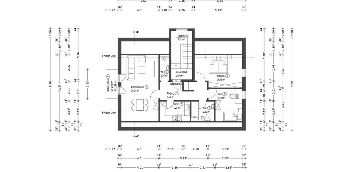 Etagenwohnung Waldkraiburg - 3 Zimmer, 74 m&sup2;, 870&euro; | Angebot:26586659