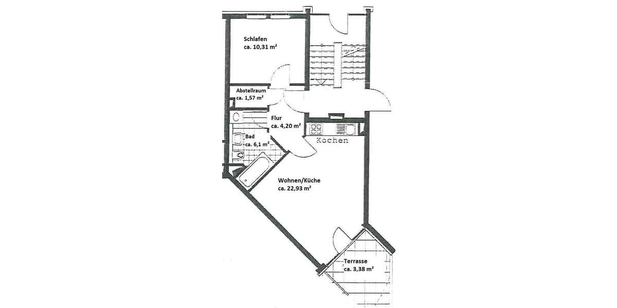 ruhige Erdgeschosswohnung mit Terrasse zum Innenhof *ab sofort verfügbar* 2 zimmer
