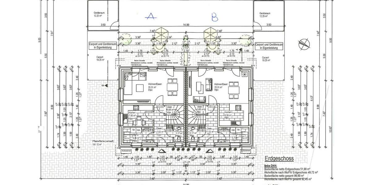 Doppelhaushälfte Emstek - 4 Zimmer, 100 m&sup2;, 1.250&euro; | Angebot:25850635