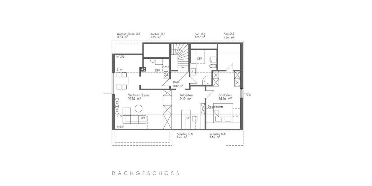 Dachgeschoßwohnung Ochsenfurt - 2.5 Zimmer, 75 m&sup2;, 700&euro; | Angebot:25756846