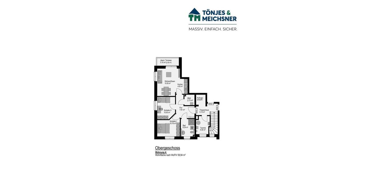 Etagenwohnung Rastede - 3 Zimmer, 60 m&sup2;, 875&euro; | Angebot:26545064