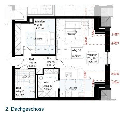 Dachgeschoßwohnung Emsbüren - 2 Zimmer, 63 m&sup2;, 655&euro; | Angebot:26346353