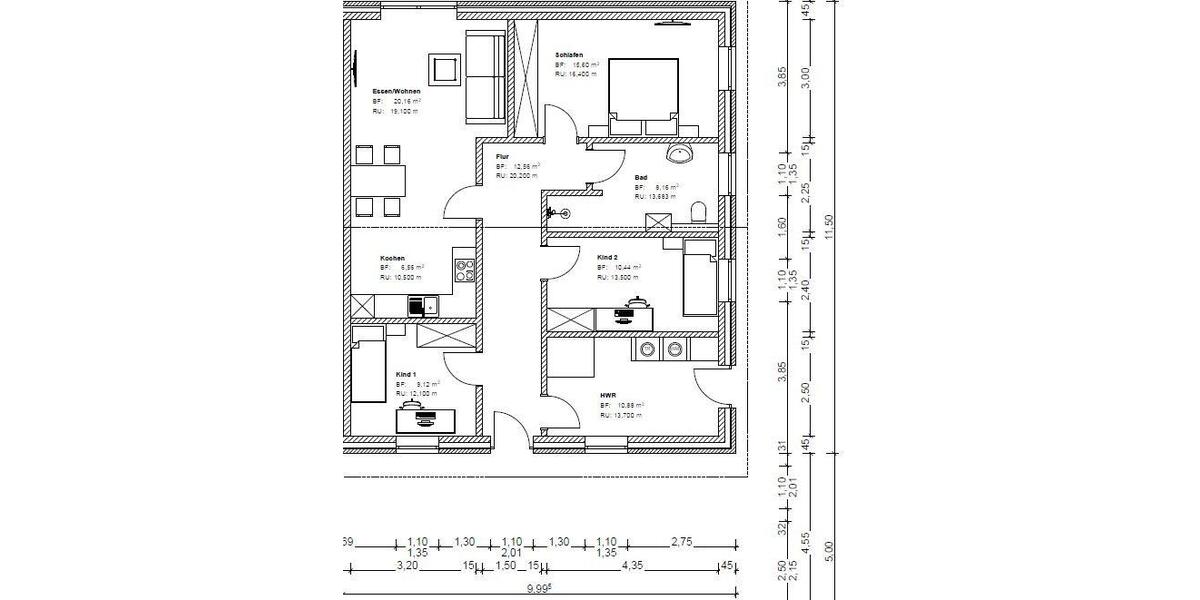 Erdgeschoßwohnung Langenhorn - 4 Zimmer, 94 m&sup2;, 1.250&euro; | Angebot:25658622
