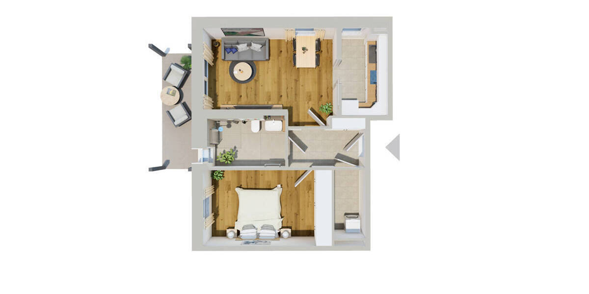 Etagenwohnung Abensberg - 2 Zimmer, 60 m&sup2;, 875&euro; | Angebot:23959124