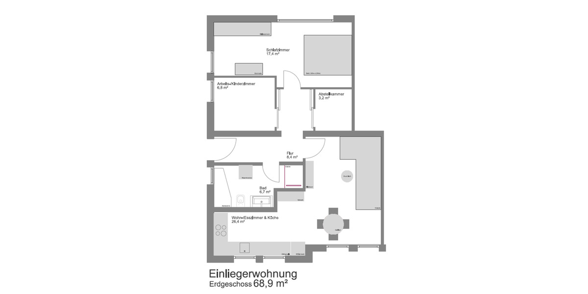 Wohnen auf Zeit Kassel Südstadt - 3 Zimmer, 69 m&sup2;, 1.650&euro; | Angebot:25649899