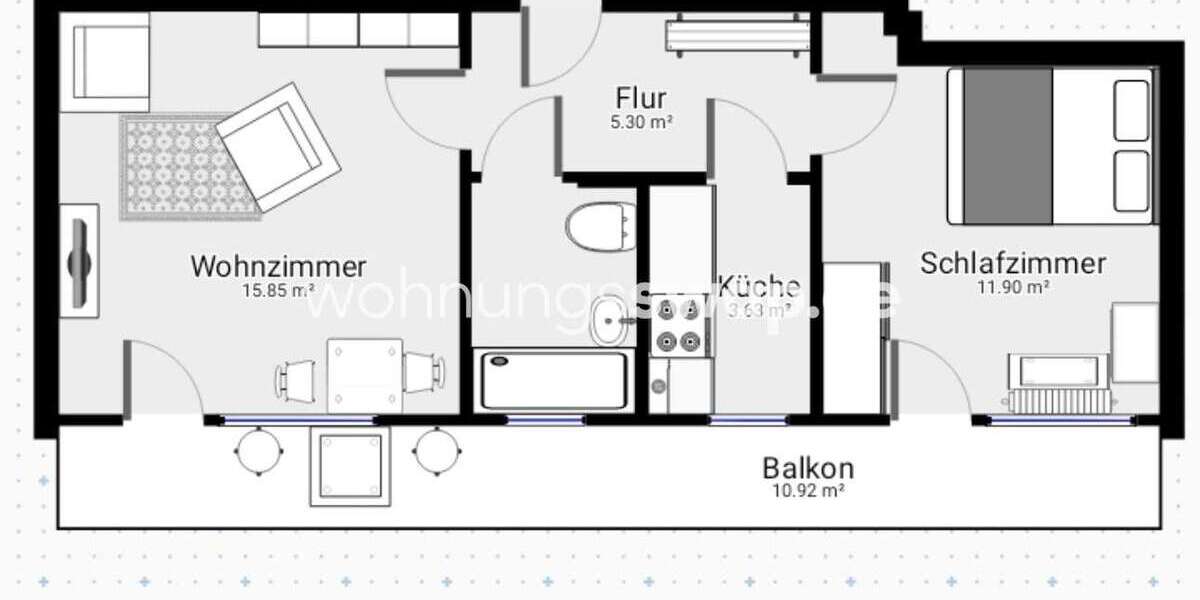 Wohnung zum Mieten in Frankfurt am Main 650 € 40 m² 2 zimmer
