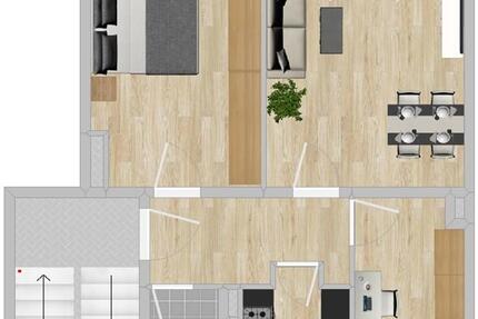 Erdgeschoss: 3-Raum-Wohnung mit Balkon zimmer