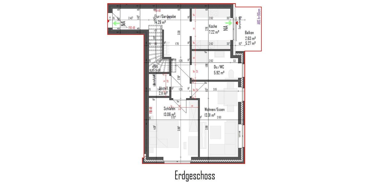 Etagenwohnung Oldenburg Ziegelhof - 1 Zimmer, 13 m&sup2;, 500&euro; | Angebot:26645766