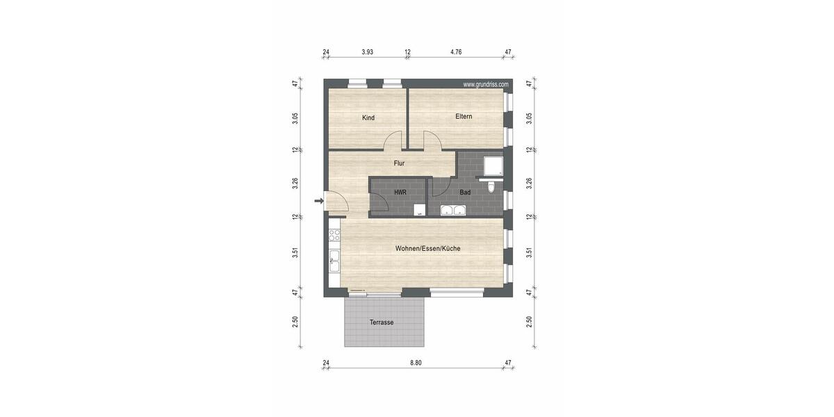 Erdgeschoßwohnung Esens - 3 Zimmer, 90 m&sup2;, 990&euro; | Angebot:24783596