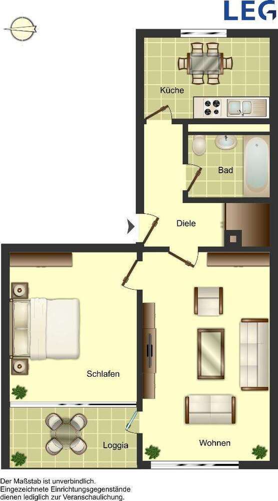 Wohnung zum Mieten in Ratingen 577 € 54.93 m²