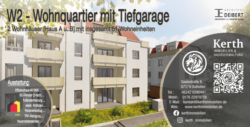 Etagenwohnung Lampertheim - 2 Zimmer, 76 m&sup2;, 1.063&euro; | Angebot:27345702