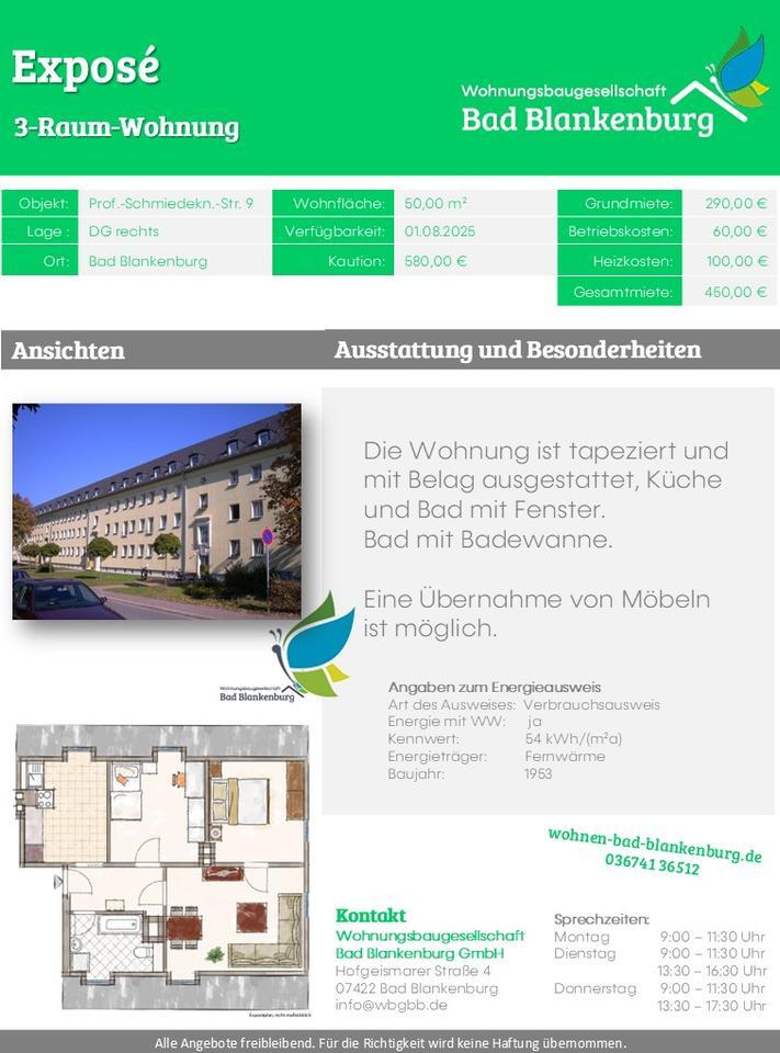 3-Raum-Wohnung im Dachgeschoss
