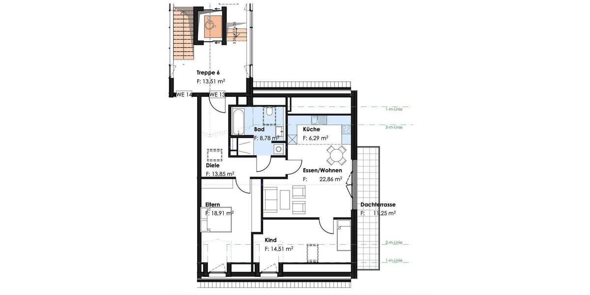 Etagenwohnung Germering Unterpfaffenhofen - 3 Zimmer, 87 m&sup2;, 1.712&euro; | Angebot:25094867