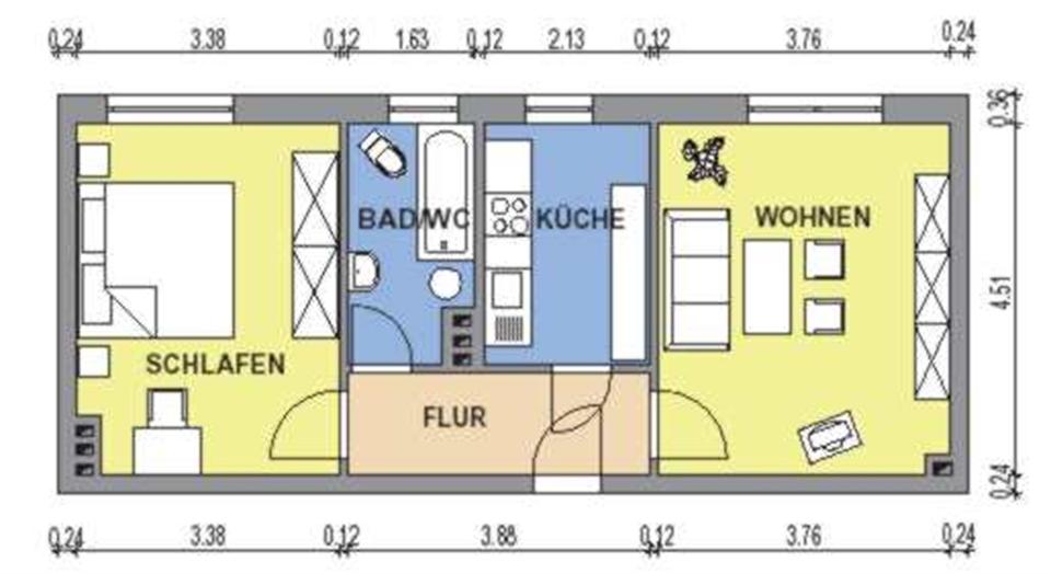 Etagenwohnung Kottmar - 2 Zimmer, 47 m&sup2;, 260&euro; | Angebot:26560786