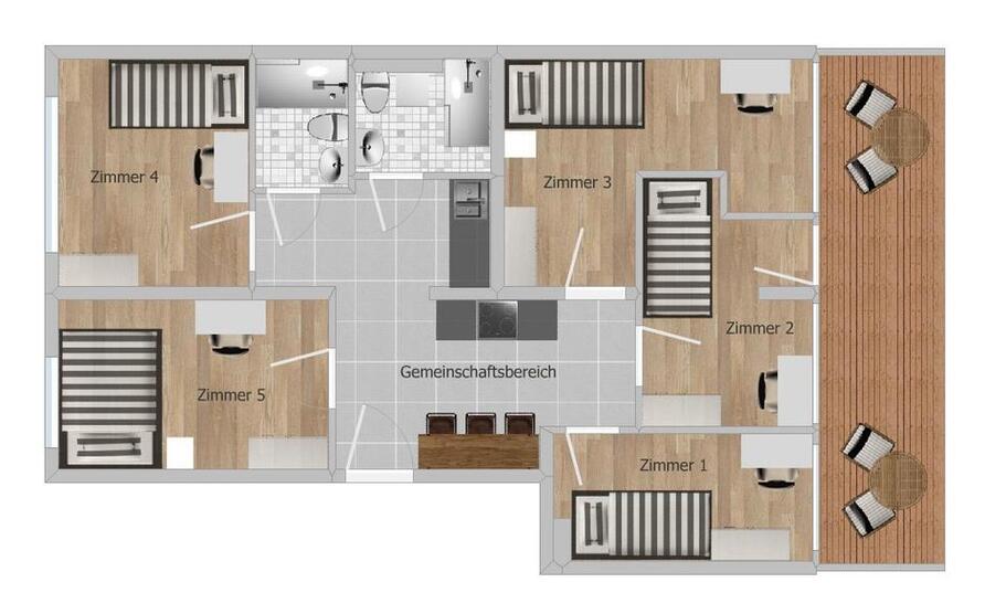 WG-NEUGRÜNDUNG | 8.OG | BALKON | NEUPERLACH | VOLLMÖBLIERT