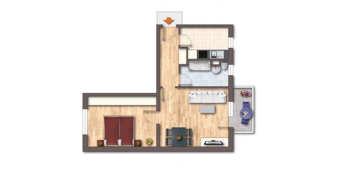 Etagenwohnung Braunsbedra OT Roßbach Roßbach - 2 Zimmer, 49 m&sup2;, 294&euro; | Angebot:25862248