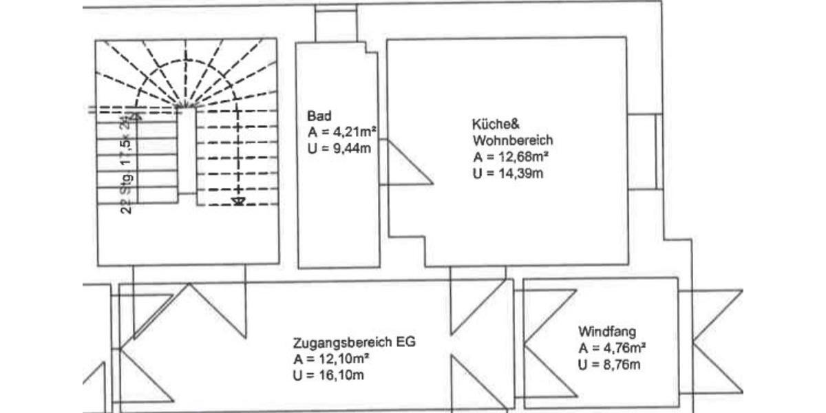 Erdgeschoßwohnung Nünchritz - 1 Zimmer, 17 m&sup2;, 150&euro; | Angebot:25306523