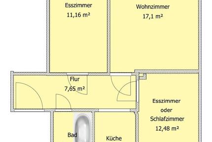 ruhige, warme (innenliegende) 3-Raum Mietwohnung in Lichtentanne 3 zimmer