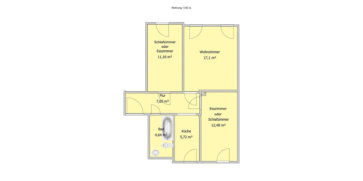 ruhige, warme (innenliegende) 3-Raum Mietwohnung in Lichtentanne zimmer